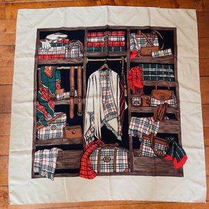 Burberrys Of London Nova Check Multicolor Square Bandana/Scarf  NWOT